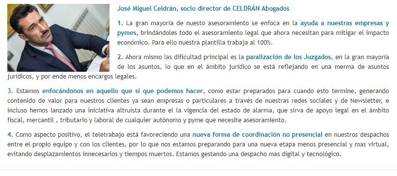Jose Miguel Celdrán - publicación en Diariolaley